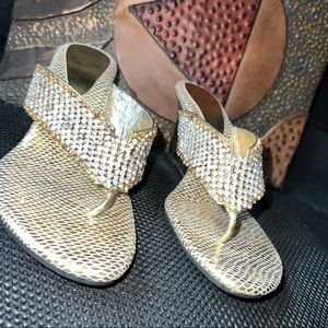 Elegant Gold and Silver Women's Sandals